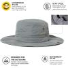 imageOversize XL XXL Large Wide Brim Waterproof UPF 50 Bucket Sun Summer Travel Fishing Hiking Fisherman Hat Detachable Chin000702light Grey
