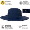 imageOversize XL XXL Large Wide Brim Waterproof UPF 50 Bucket Sun Summer Travel Fishing Hiking Fisherman Hat Detachable Chin000702navy