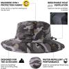 imageOversize XL XXL Large Wide Brim Waterproof UPF 50 Bucket Sun Summer Travel Fishing Hiking Fisherman Hat Detachable Chin00702camo Grey