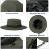 imageOversized XL XXL Waterproof Sun Hat for Big Heads Mesh Bucket Hat Wide Brim Adjustable Packable Hiking Beach FishingArmy Green