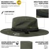 imageOversized XL XXL Waterproof Sun Hat for Big Heads Mesh Bucket Hat Wide Brim Adjustable Packable Hiking Beach FishingArmy Green