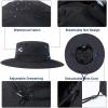 imageOversized XL XXL Waterproof Sun Hat for Big Heads Mesh Bucket Hat Wide Brim Adjustable Packable Hiking Beach FishingBlack