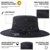 imageOversized XL XXL Waterproof Sun Hat for Big Heads Mesh Bucket Hat Wide Brim Adjustable Packable Hiking Beach FishingBlack