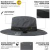 imageOversized XL XXL Waterproof Sun Hat for Big Heads Mesh Bucket Hat Wide Brim Adjustable Packable Hiking Beach FishingDark Grey