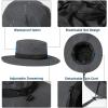 imageOversized XL XXL Waterproof Sun Hat for Big Heads Mesh Bucket Hat Wide Brim Adjustable Packable Hiking Beach FishingDark Grey