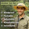 imageOversized XL XXL Waterproof Sun Hat for Big Heads Mesh Bucket Hat Wide Brim Adjustable Packable Hiking Beach FishingKhaki