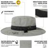 imageOversized XL XXL Waterproof Sun Hat for Big Heads Mesh Bucket Hat Wide Brim Adjustable Packable Hiking Beach FishingLight Grey