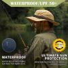 imageOversized XL XXL Waterproof Sun Hat for Big Heads Mesh Bucket Hat Wide Brim Adjustable Packable Hiking Beach FishingLight Grey