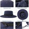 imageOversized XL XXL Waterproof Sun Hat for Big Heads Mesh Bucket Hat Wide Brim Adjustable Packable Hiking Beach FishingNavy