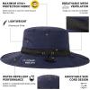 imageOversized XL XXL Waterproof Sun Hat for Big Heads Mesh Bucket Hat Wide Brim Adjustable Packable Hiking Beach FishingNavy