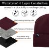 imageTOPEX LXLXXL Waterproof Beanie Fleece Lined Hat for AllWeather Winter WarmBurgundy Waterproof
