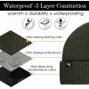 imageTOPEX LXLXXL Waterproof Beanie Fleece Lined Hat for AllWeather Winter WarmOlive Green Waterproof