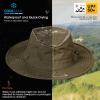 imageTOPEX Oversized XL XXL Waterproof UPF 50 Wide Brim UV Protection Sun Hats for Men Big Head Safari Bucket95588army Green