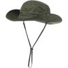 imageOversize XL XXL Large Wide Brim Waterproof UPF 50 Bucket Sun Summer Travel Fishing Hiking Fisherman Hat Detachable Chin000702army Green