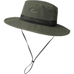 imageOversized XL XXL Waterproof Sun Hat for Big Heads Mesh Bucket Hat Wide Brim Adjustable Packable Hiking Beach FishingArmy Green