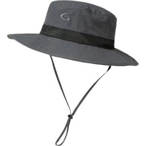 imageOversized XL XXL Waterproof Sun Hat for Big Heads Mesh Bucket Hat Wide Brim Adjustable Packable Hiking Beach FishingDark Grey