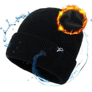 imageTOPEX LXLXXL Waterproof Beanie Fleece Lined Hat for AllWeather Winter WarmBlack Waterproof