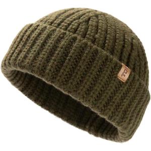 imageTOPEX Oversized Large XL XXL 50 Merino Wool Fisherman Short Beanie Big Head Hats for Men Ski Stocking Fashion95567army Green