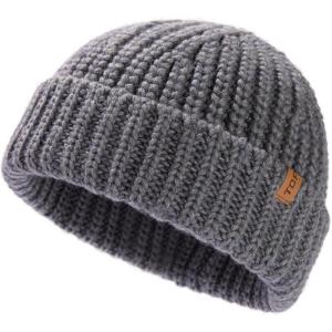 imageTOPEX Oversized Large XL XXL 50 Merino Wool Fisherman Short Beanie Big Head Hats for Men Ski Stocking Fashion95567grey