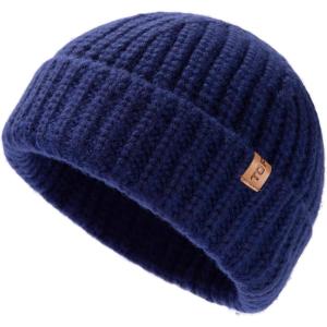 imageTOPEX Oversized Large XL XXL 50 Merino Wool Fisherman Short Beanie Big Head Hats for Men Ski Stocking Fashion95567navy