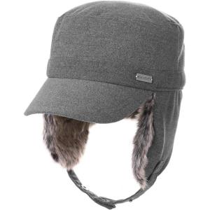 imageTOPEX Oversized XLXXL Unisex Winter Trapper Military Hat Faux Fur Earflaps Baseball Cap Quilted LinedGrey