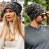 imageTOPEX Oversized XXL Winter Mens Slouchy Beanie Long Skull Knitted Stocking Hat Cap Warm Lined Big Head94608agrey100 Merino Wool