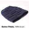 imageTOPEX Oversized XXL Winter Mens Slouchy Beanie Long Skull Knitted Stocking Hat Cap Warm Lined Big Head94608navy Blue