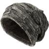 imageTOPEX Oversized XXL Winter Mens Slouchy Beanie Long Skull Knitted Stocking Hat Cap Warm Lined Big Head94608blackwhite