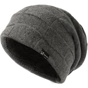 imageTOPEX Oversized XXL Winter Mens Slouchy Beanie Long Skull Knitted Stocking Hat Cap Warm Lined Big Head94608agrey100 Merino Wool