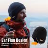 imageTOPEX Oversized XL XXL Mens 50 Merino Wool Ear Flap Fleece Lined Cold Weather Ski Running Beanies Hats Big Hat95568grey