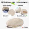imageOversized XL XXL Natural Linen Flat Cap Lightweight 8 Panel Summer Cooling EcoFriendly Newsboy Hat Golf OutdoorBeige