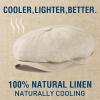 imageOversized XL XXL Natural Linen Flat Cap Lightweight 8 Panel Summer Cooling EcoFriendly Newsboy Hat Golf OutdoorBeige