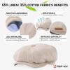 imageOversized XL XXL Natural Linen Flat Cap Lightweight 8 Panel Summer Cooling EcoFriendly Newsboy Hat Golf OutdoorBeige Herringbone
