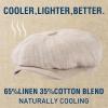 imageOversized XL XXL Natural Linen Flat Cap Lightweight 8 Panel Summer Cooling EcoFriendly Newsboy Hat Golf OutdoorBeige Herringbone