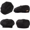 imageOversized XL XXL Natural Linen Flat Cap Lightweight 8 Panel Summer Cooling EcoFriendly Newsboy Hat Golf OutdoorBlack