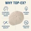 imageOversized XL XXL Natural Linen Flat Cap Lightweight 8 Panel Summer Cooling EcoFriendly Newsboy Hat Golf OutdoorNavy Herringbone