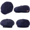 imageOversized XL XXL Natural Linen Flat Cap Lightweight 8 Panel Summer Cooling EcoFriendly Newsboy Hat Golf OutdoorNavy Herringbone