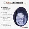 imageOversized XL XXL Natural Linen Flat Cap Lightweight 8 Panel Summer Cooling EcoFriendly Newsboy Hat Golf OutdoorNavy Herringbone