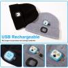imageTOPEX 50 Merino Wool Waterproof Fleece Lined Gifts LED Rechargeable Oversized XL XXL Beanies Hats UnisexTe95577lednavy Blue