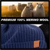 imageTOPEX Oversized M L XL XXL 100 Merino Wool Beanie with Fleece Lining Cold Weather Winter Hat Big HeadTe94586army Green