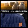 imageTOPEX Oversized M L XL XXL 100 Merino Wool Beanie with Fleece Lining Cold Weather Winter Hat Big HeadTe94586camel