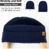 imageTOPEX Oversized M L XL XXL 100 Merino Wool Beanie with Fleece Lining Cold Weather Winter Hat Big HeadTe94586navy Blue