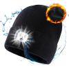 imageTOPEX 50 Merino Wool Waterproof Fleece Lined Gifts LED Rechargeable Oversized XL XXL Beanies Hats UnisexTe95577ledblack