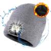 imageTOPEX 50 Merino Wool Waterproof Fleece Lined Gifts LED Rechargeable Oversized XL XXL Beanies Hats UnisexTe95577ledgrey