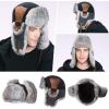 imageComhats Large XL Trapper Trooper Hunting Warm Ear Flap Russian Ushanka Winter Ski Cold Weather Bomber Hats for Men67191blackreal Fur