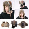 imageComhats Large XL Trapper Trooper Hunting Warm Ear Flap Russian Ushanka Winter Ski Cold Weather Bomber Hats for Men67191grayreal Fur
