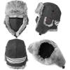imageComhats Large XL Trapper Trooper Hunting Warm Ear Flap Russian Ushanka Winter Ski Cold Weather Bomber Hats for Men89098black