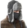 imageComhats Large XL Trapper Trooper Hunting Warm Ear Flap Russian Ushanka Winter Ski Cold Weather Bomber Hats for Men89098black