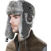 imageComhats Large XL Trapper Trooper Hunting Warm Ear Flap Russian Ushanka Winter Ski Cold Weather Bomber Hats for Men89098black