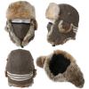 imageComhats Large XL Trapper Trooper Hunting Warm Ear Flap Russian Ushanka Winter Ski Cold Weather Bomber Hats for Men89098coffee